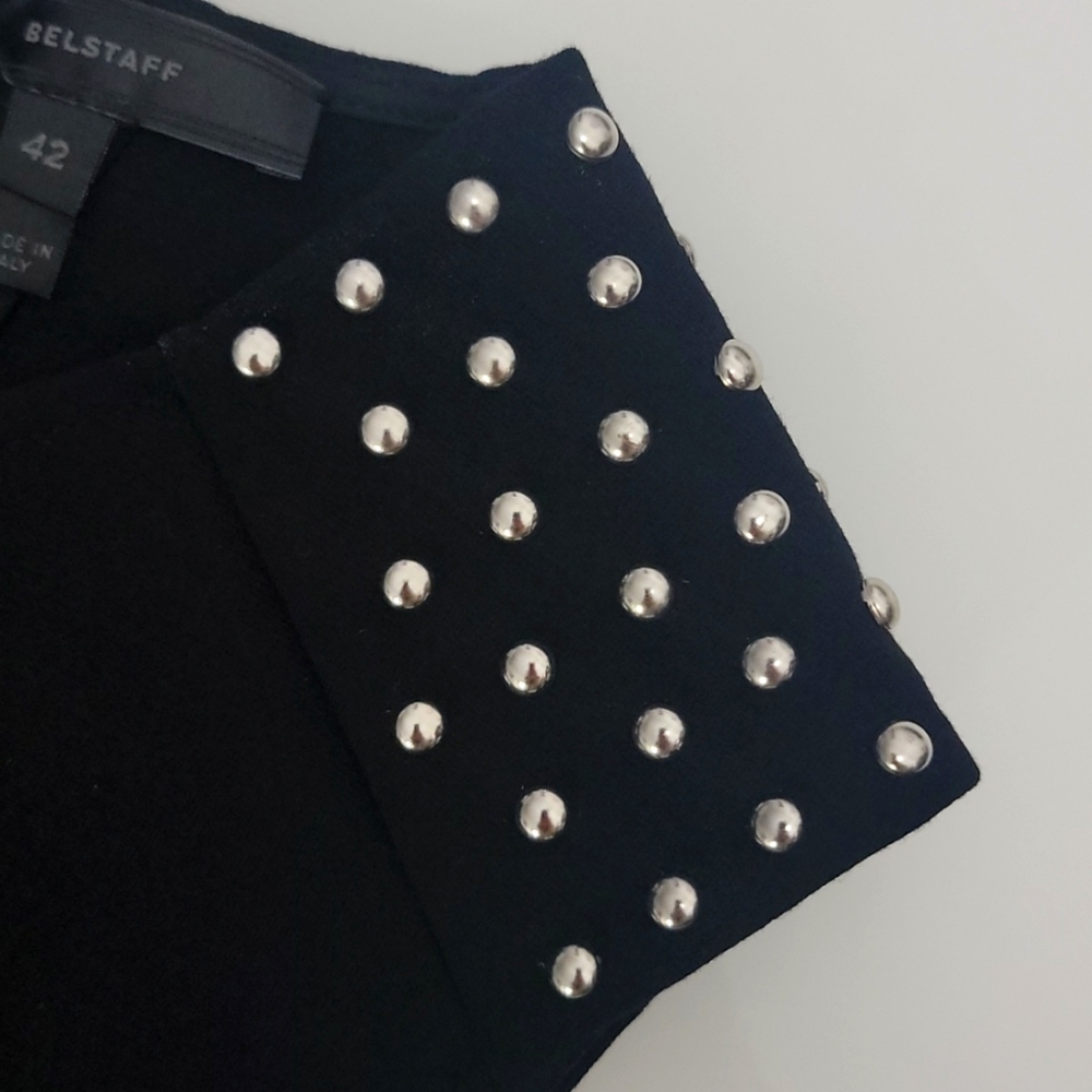 NWT Belstaff peplum top sleeveless w/studded shoulders - Picture 2 of 8
